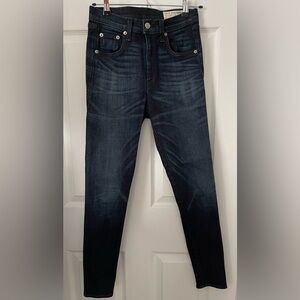 RAG & BONE Skinny Blue Zip Ankle Jeans